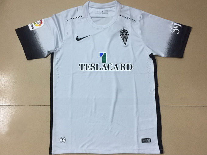 Sporting Gijon 2017/18 Grey Away Soccer Jersey